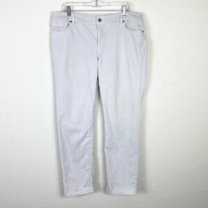 Chico’s Platinum Denim Light Grey Slim Leg Jeans Size 16